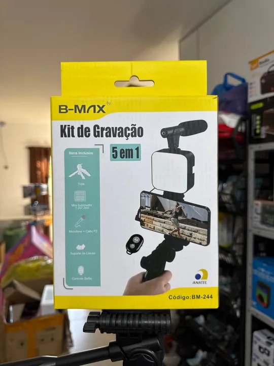 Kit Youtuber Vlog Video Tripé Suporte Celular Led Microfone