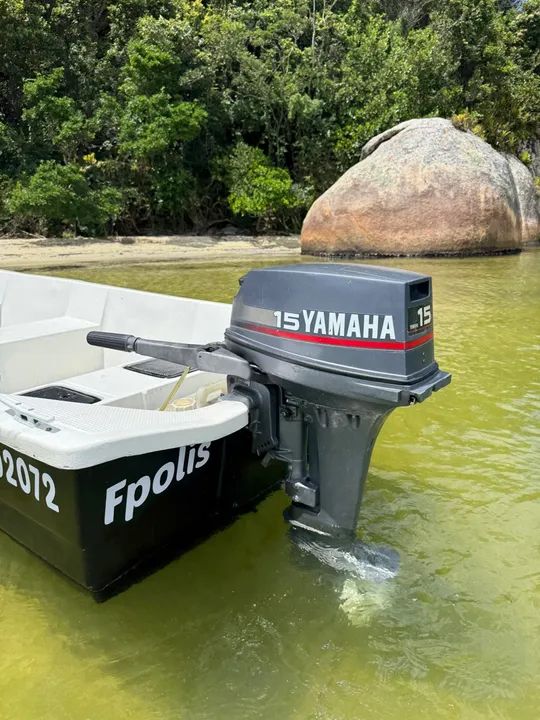 Lancha + motor yamaha 15hp + carreta rodoviária - Foto 7