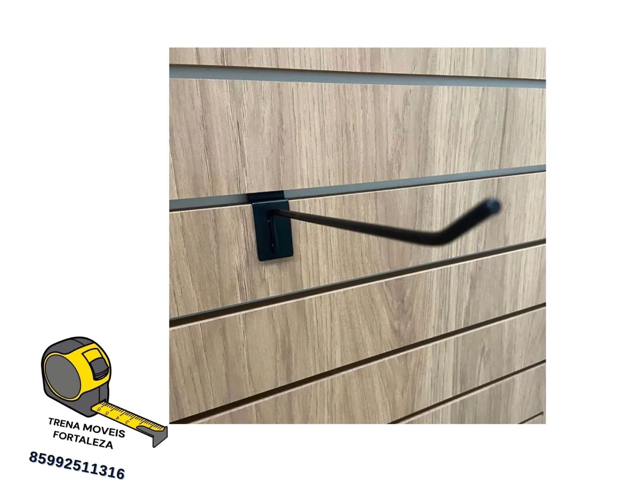 Gancho para painel canaletado preto 15cm - Foto 4
