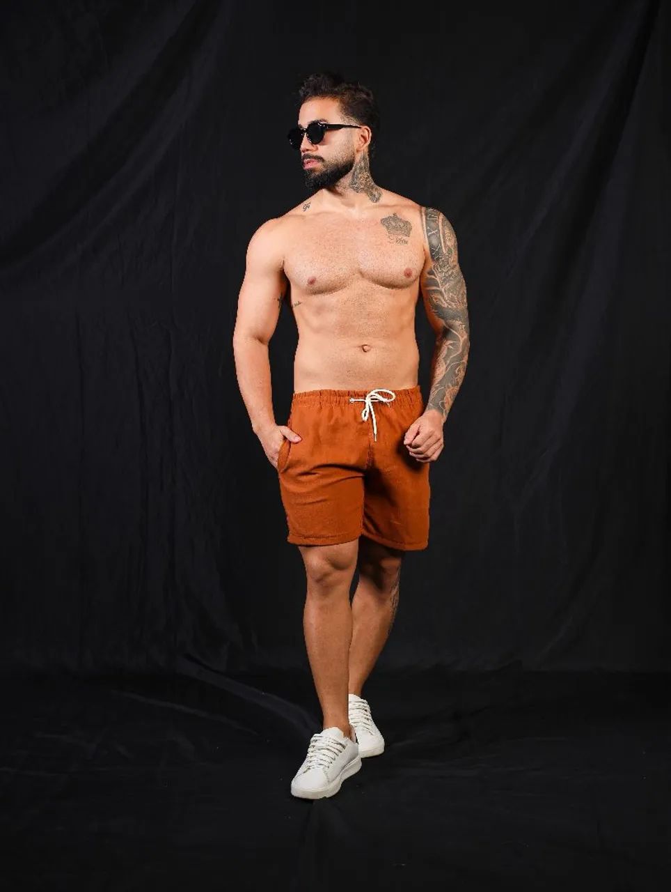 Shorts Masculinos Linho - Foto 4