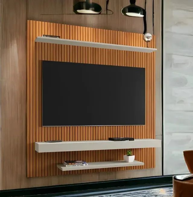 Painel Leme Ripado 3D/Off White