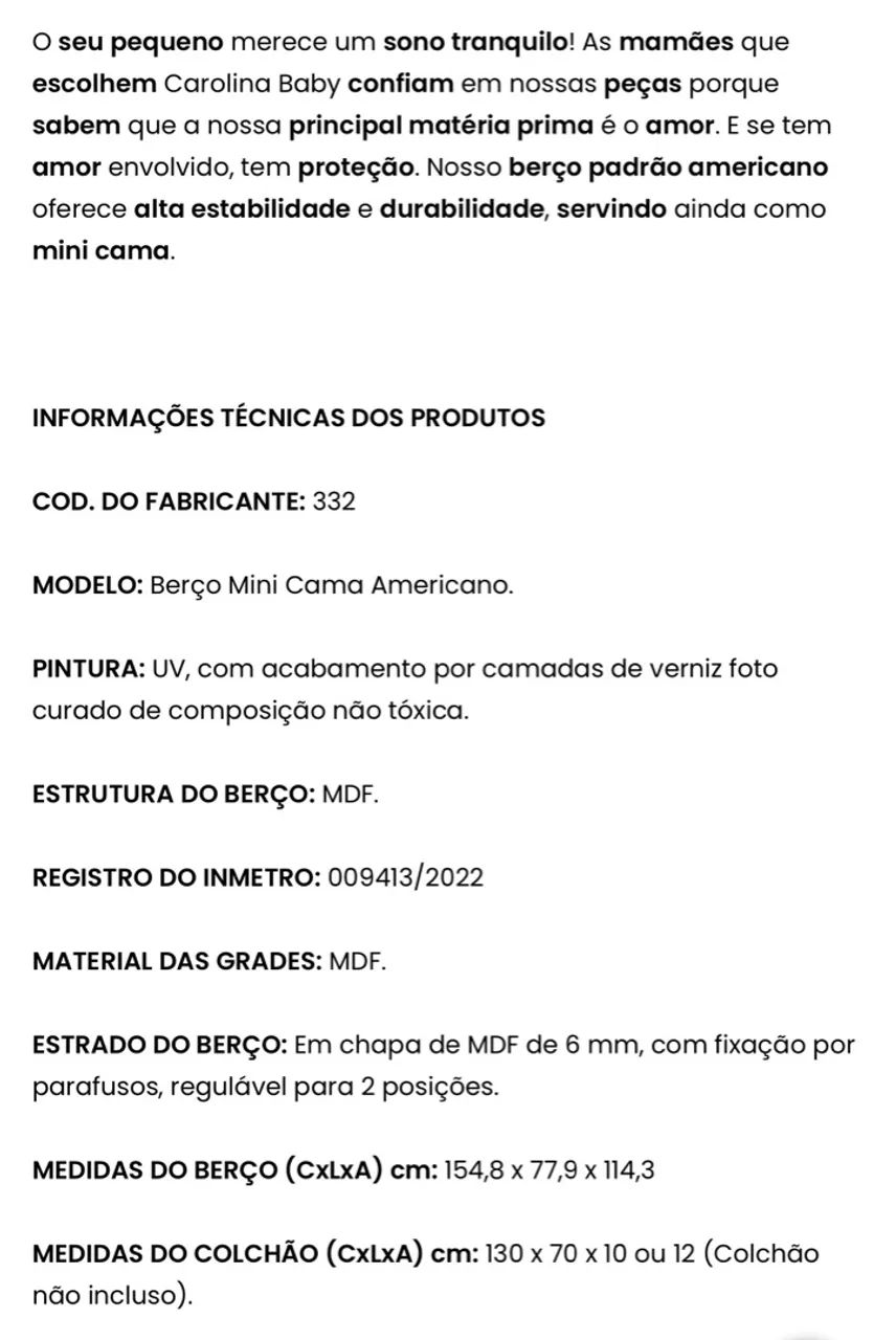 Berço Americano Mini Cama - Foto 4
