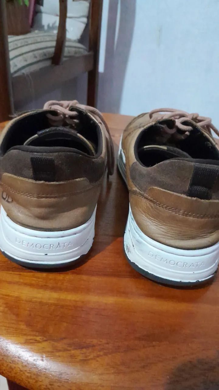 Tênis Casual de couro Marrom - Foto 2