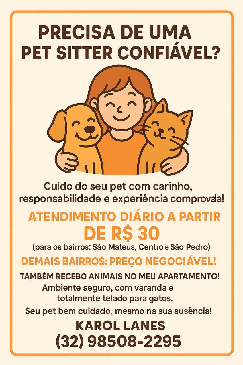 Pet sitter - cuidadora de animais
