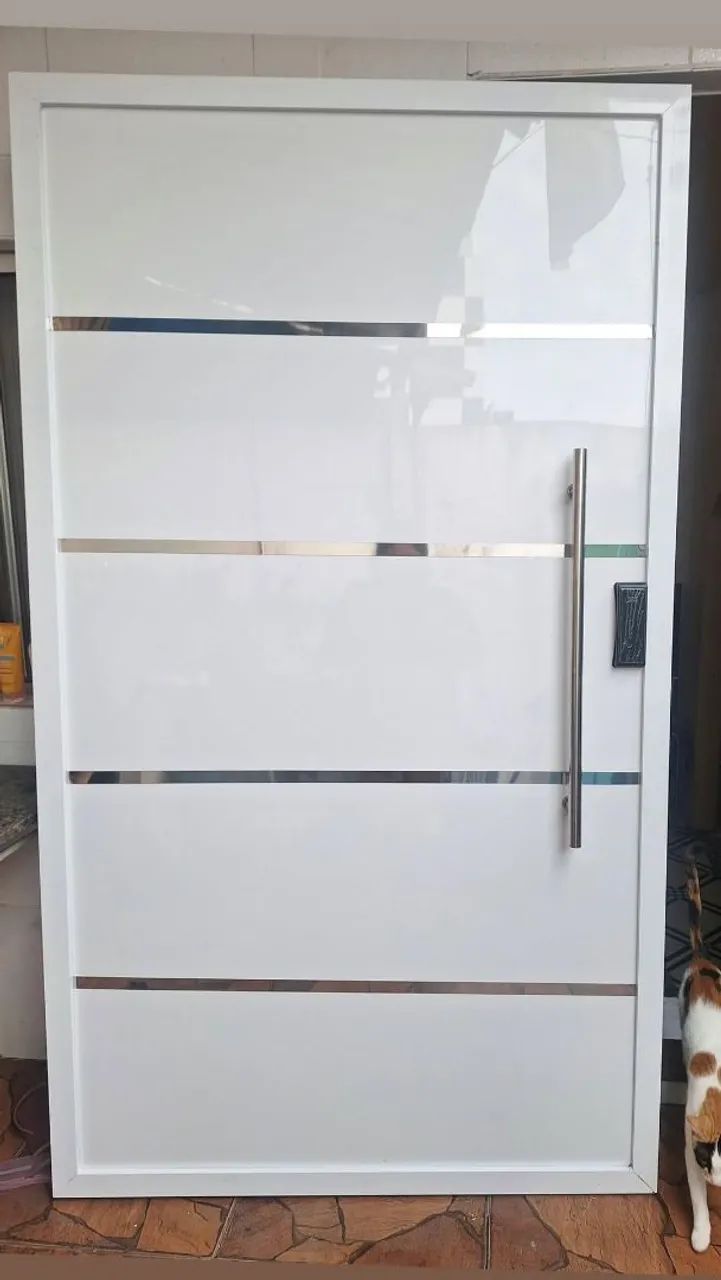 Porta de Acm alumínio Moderna com Fechadura Digital - Foto 4