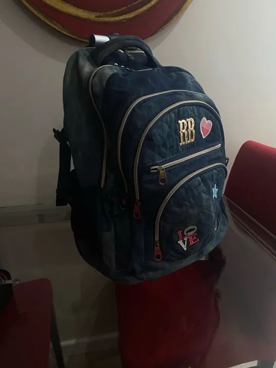 Mochila Jeans Azul Rebecca bonbon  - Foto 6