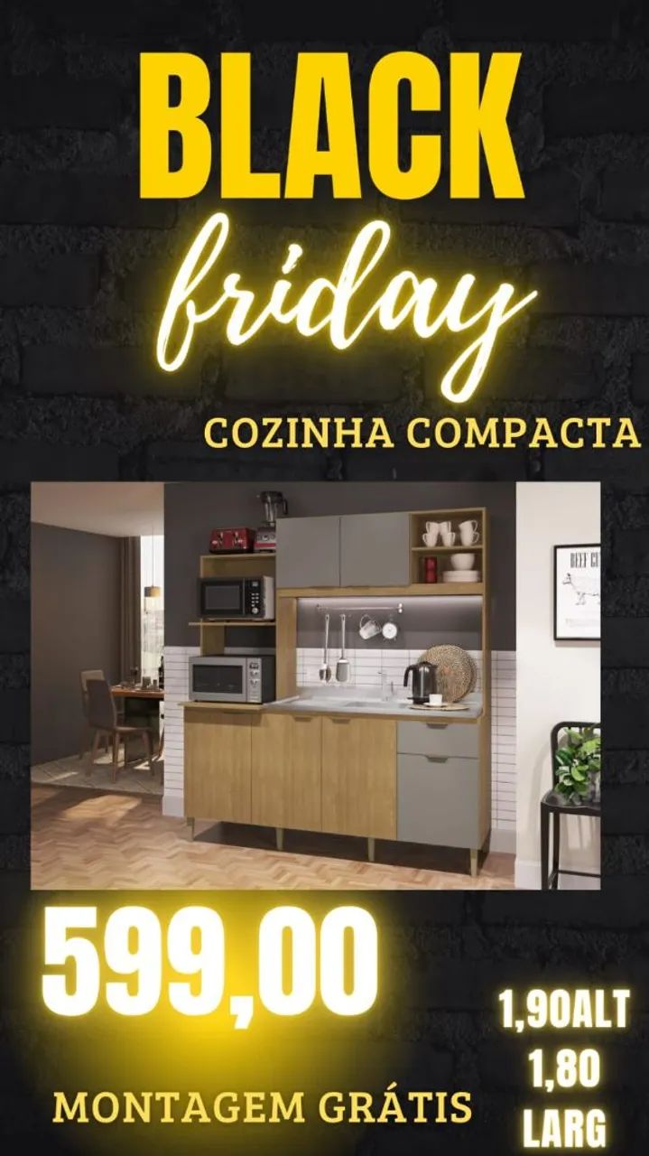 Cozinha compacta?Promoção?Montagem grátis 