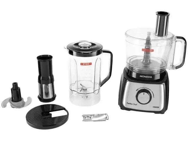 Multiprocessador Mondial turbo chef 7 em 1 1000w Mpn-01-be cor preto 110V Na Caixa - Foto 3