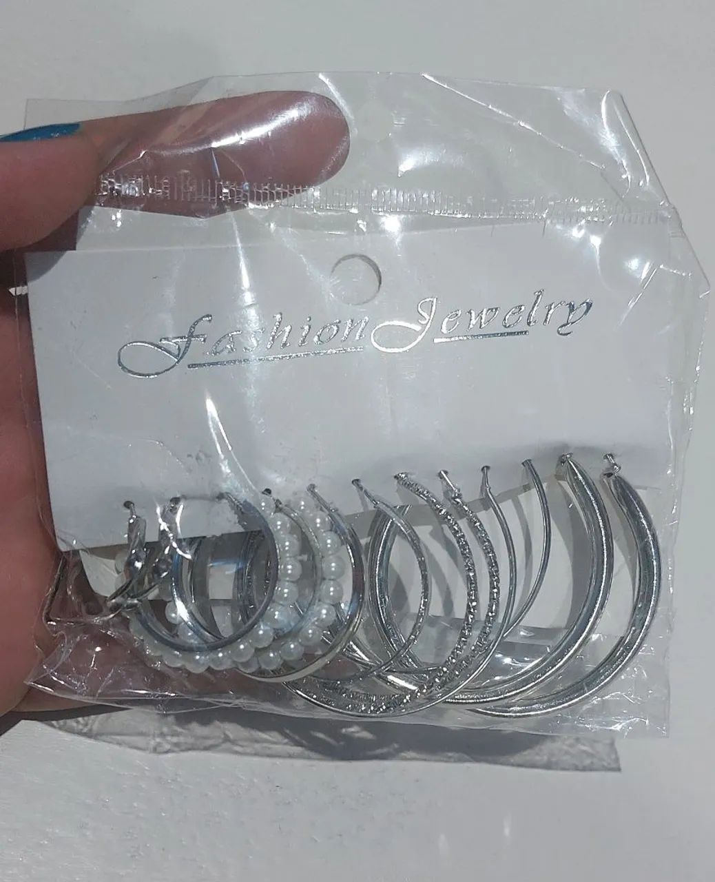 Conjunto de Brincos Argolas - 6 pares - Prata - Foto 4
