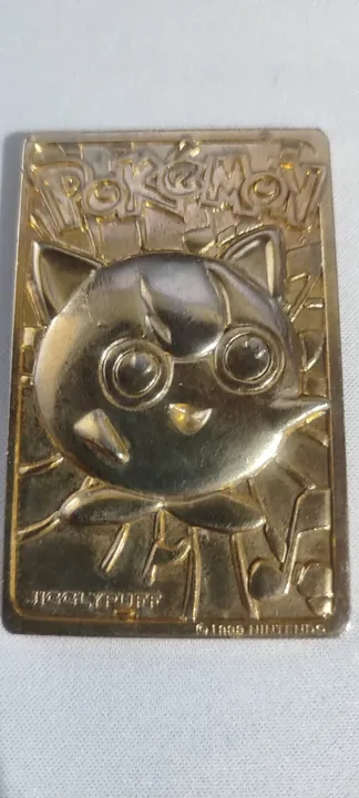 Card Metal POKEMON NINTENDO 1999 folhado a ouro 24k, Extremamente raro" JigglyPuff'