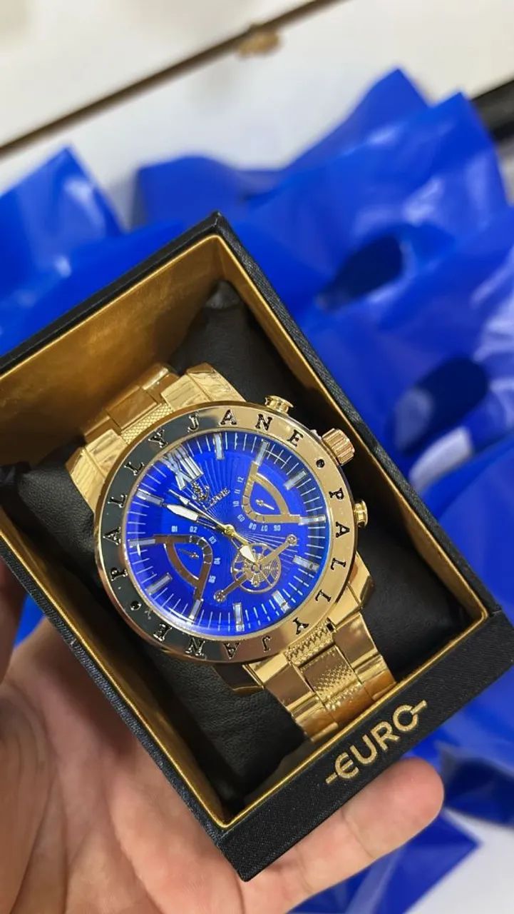 Relógio resistente água dourado masculino  - Foto 2