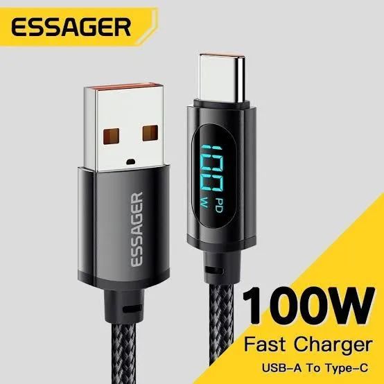 Cabo USB Tipo C 100W 1 Metros - Carregamento Rápido