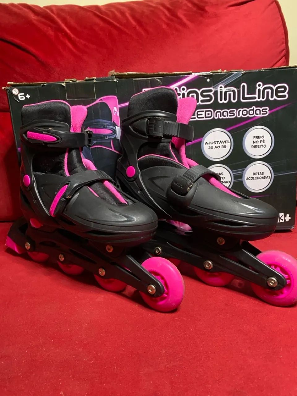 Patins In Line com LED nas Rodas - Ajustável - Foto 2