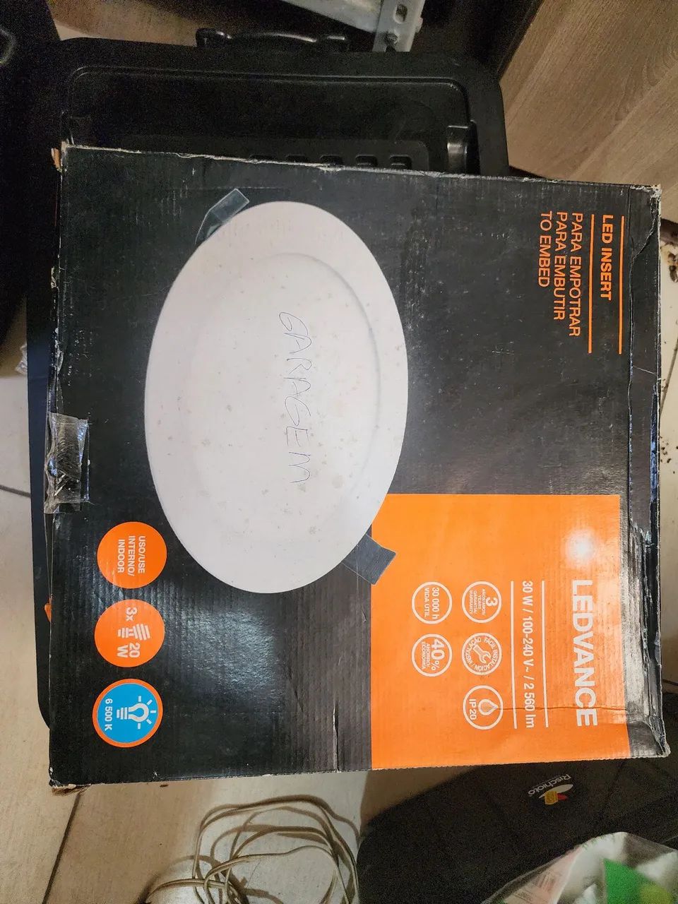 3x luminária redonda 36W 40cm