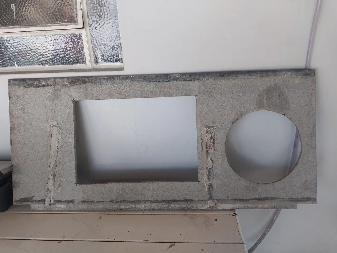 Bancada mármore preto verde Ubatuba para fogão Cooktop 4 bocas e lixeira de embutir.  - Foto 3