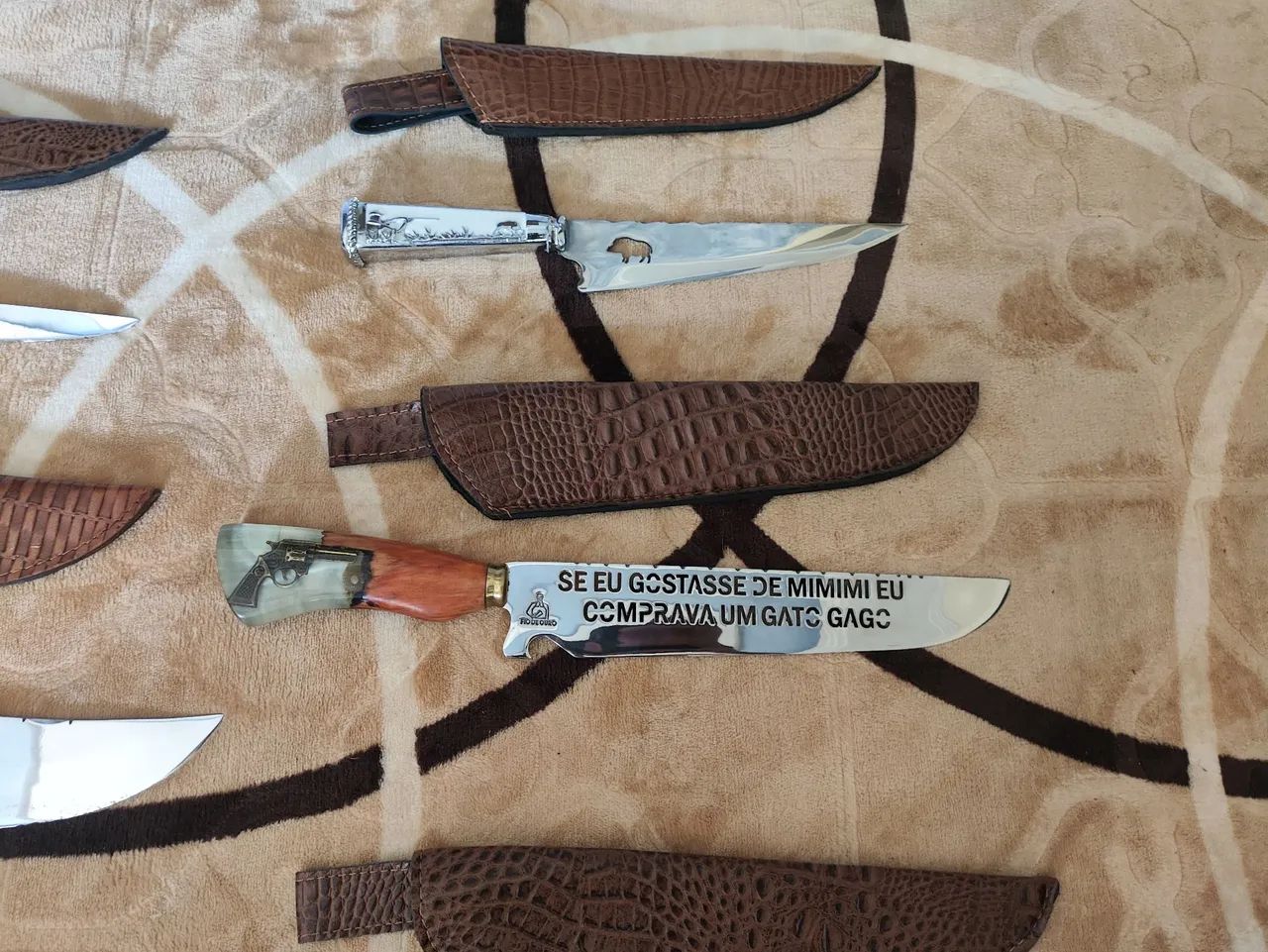 Facas fio d'ouro, cabos resinados - Foto 4