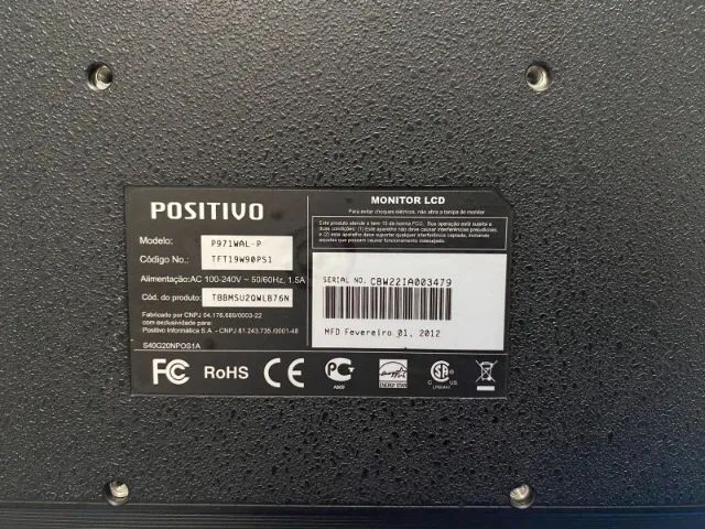Monitor Positivo P971WAL 18.5"  Widescreen Base Fixa VGA 1366x768 - Foto 2