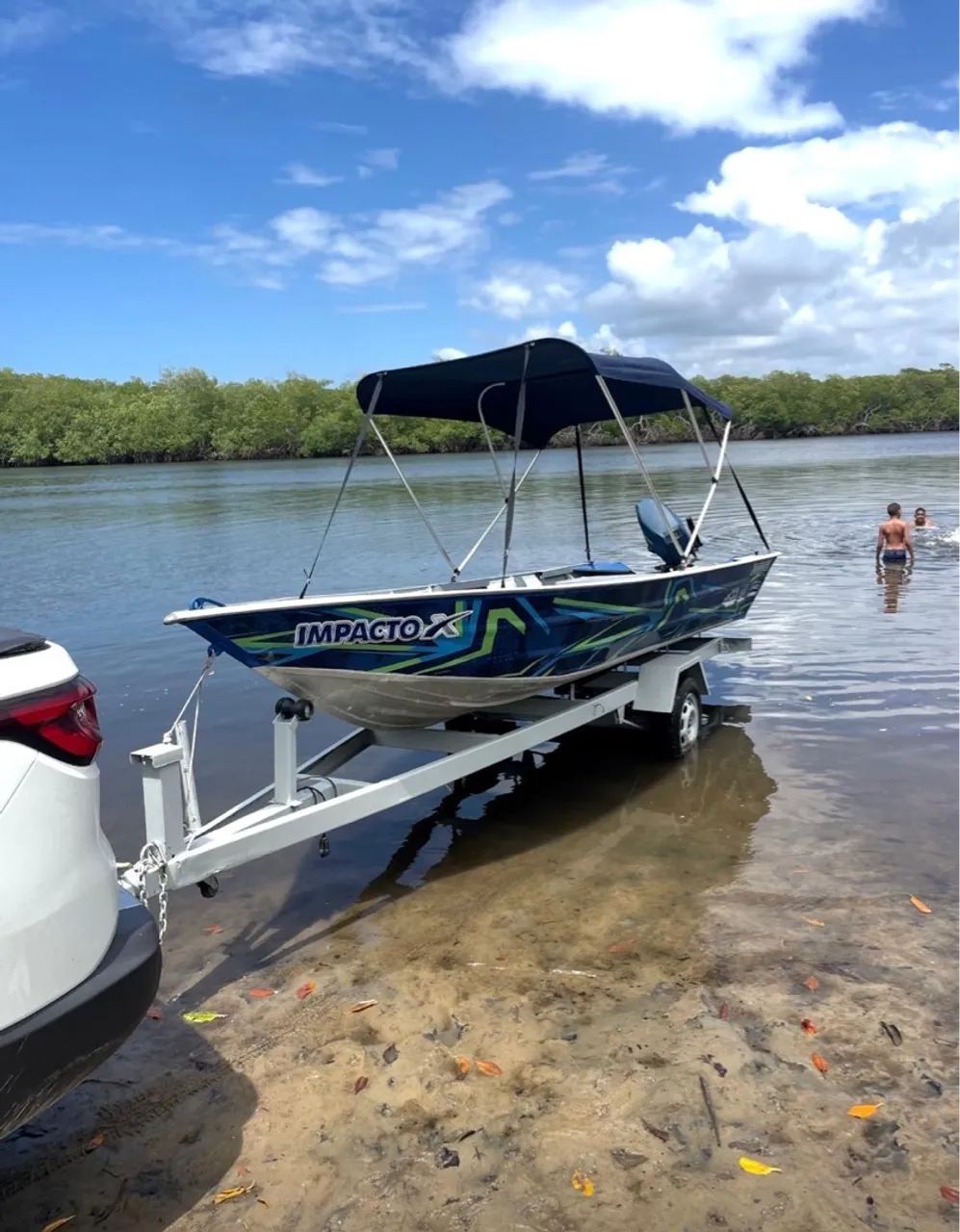 Barco alumínio motor 25hp completo - Foto 5