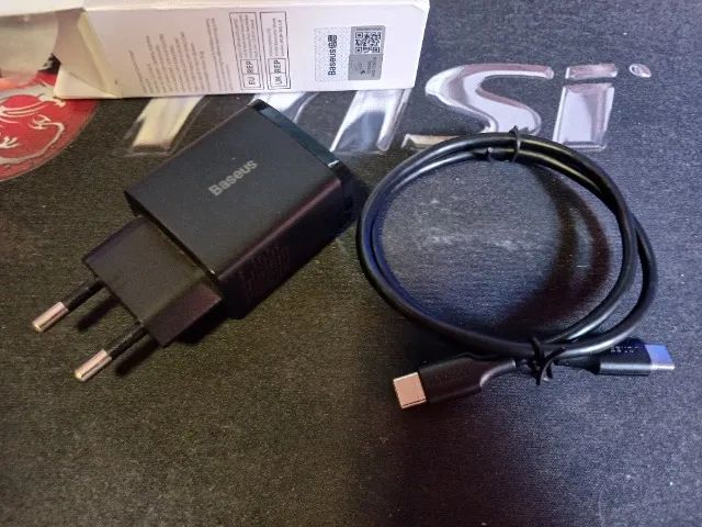 Carregador Turbo 20w Baseus + Cabo Ugreen 50cm Cor Preto