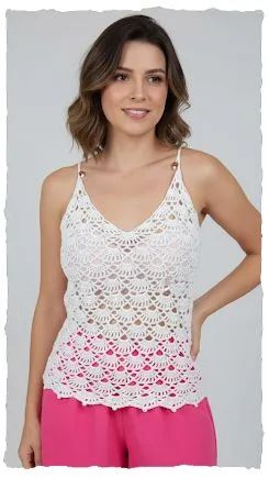 Regata de crochê (Cor Branca) - Foto 3