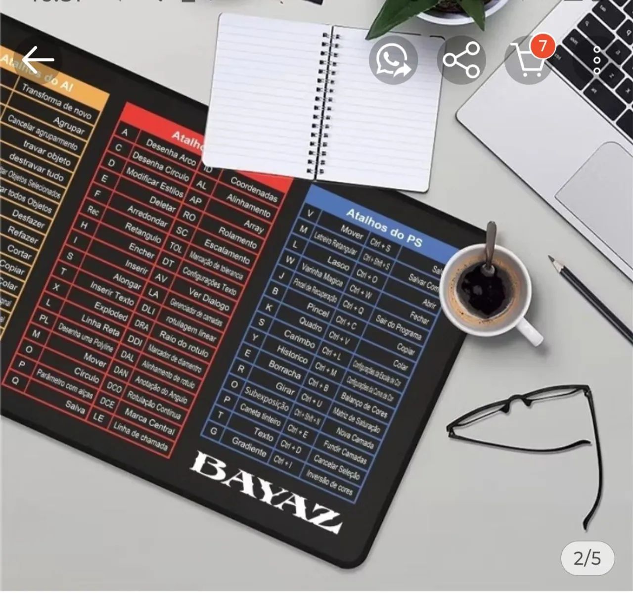 Mousepad Gamer 70cm x 30cm ( atalho teclado ) - Foto 2