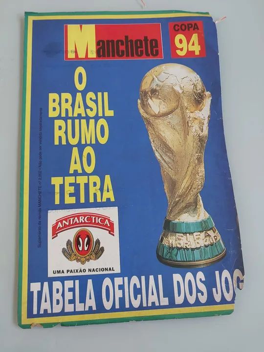 Tabela de Resultados da Copa do Mundo 94. RARIDADE. 