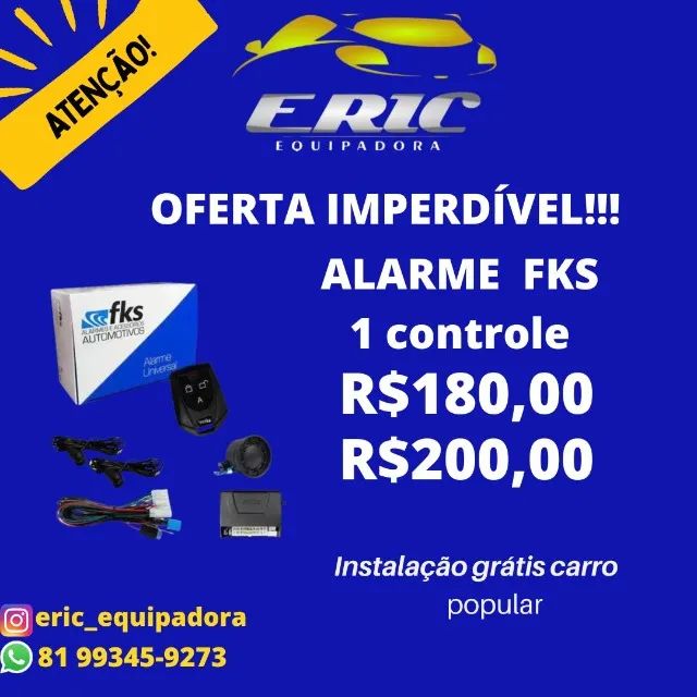 Alarme Para Carro Universal Fks 902 Sb Com 1 Controle. Instalado.
