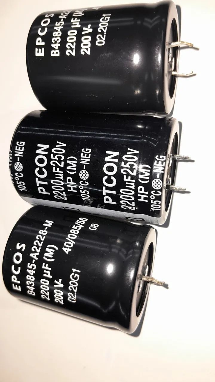 Capacitores Eletrolítico 2200ufx250v EPCOS e PTCON