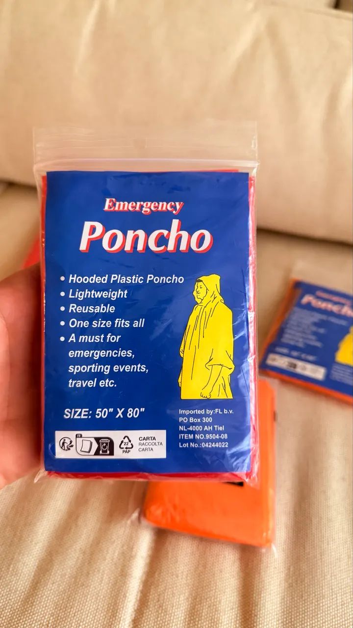 Kit 6 Ponchos IMPORTADOS  Laranja - Importados, Novos  - Foto 2