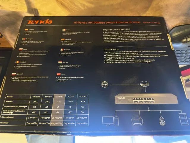 Switch Tenda  Tef1016d 16 Portas Ethernet 10/100mbps Rack Novo Lacrado nunca Usado - Foto 3