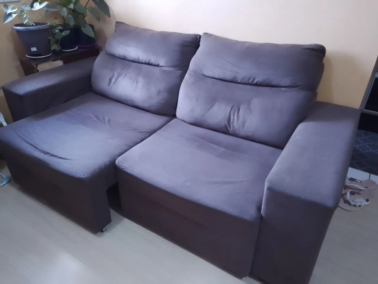 Sofá retrátil dois ajustes reclinável 