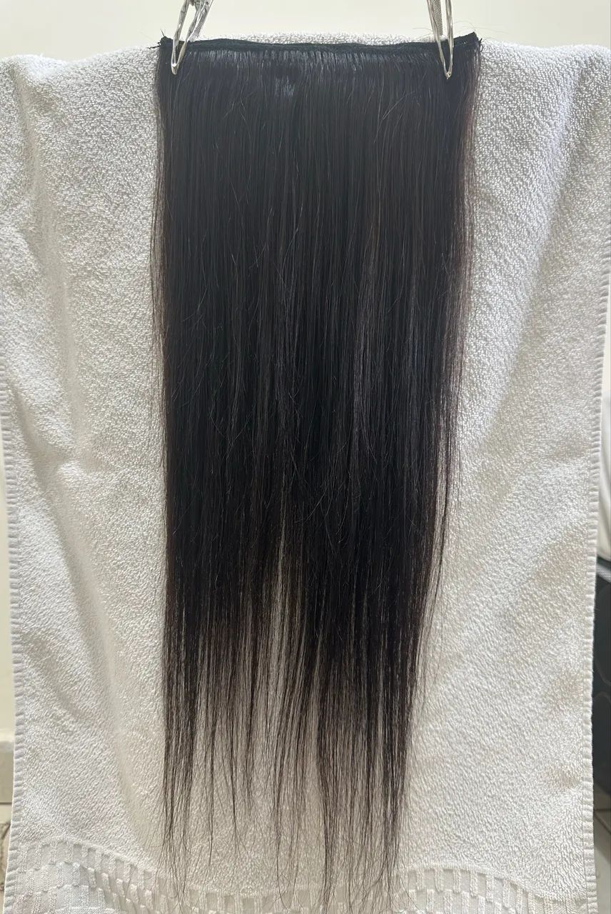 Cabelo vietnamita natural - 3 telas - ótimo estado - Foto 5