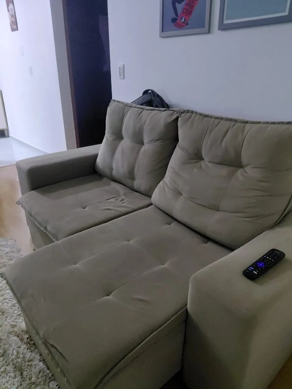 Sofá Retrátil e Reclinável 2 Lugares em Suede  