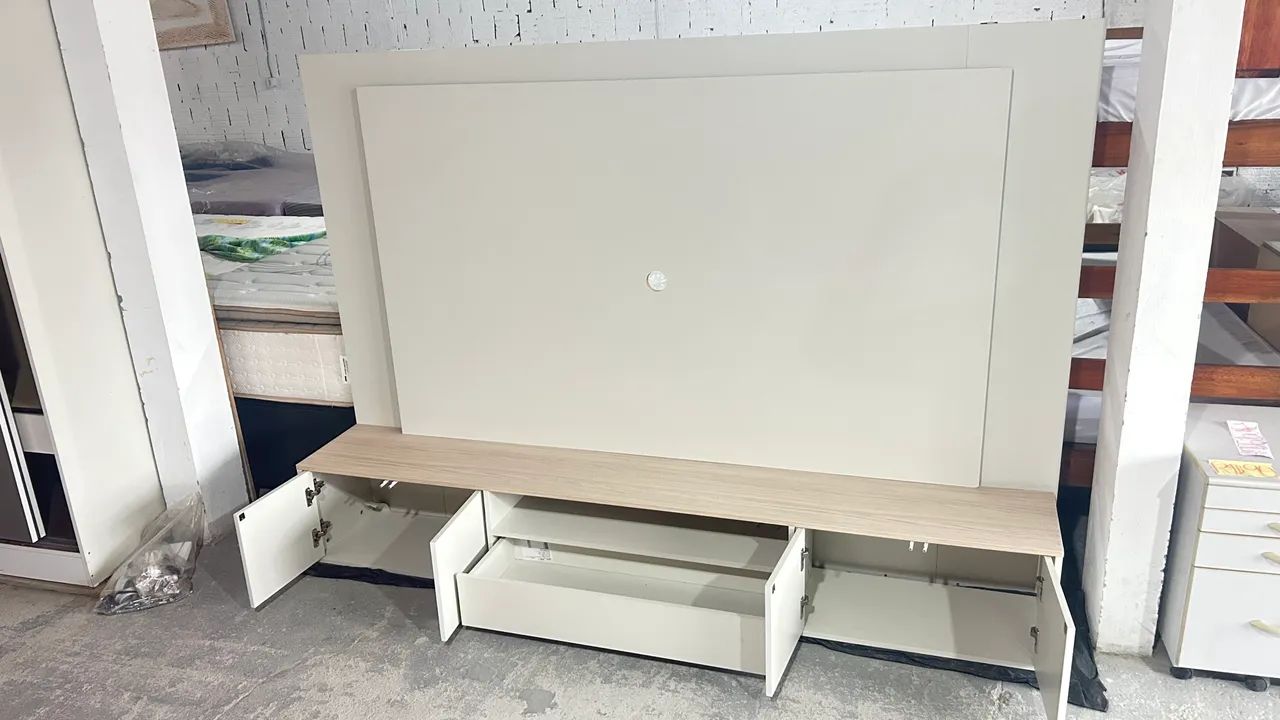 Painel para TV até 65 polegadas Rack suspenso Led integrado, 100% MDF  - Foto 2