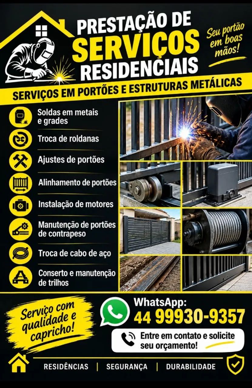 Prestação de serviços em portões residencial,