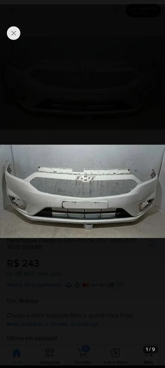 Para-choque dianteiro Onix 2017... Original 