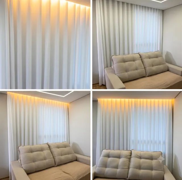 Cortinas de Linho suisso com forro 