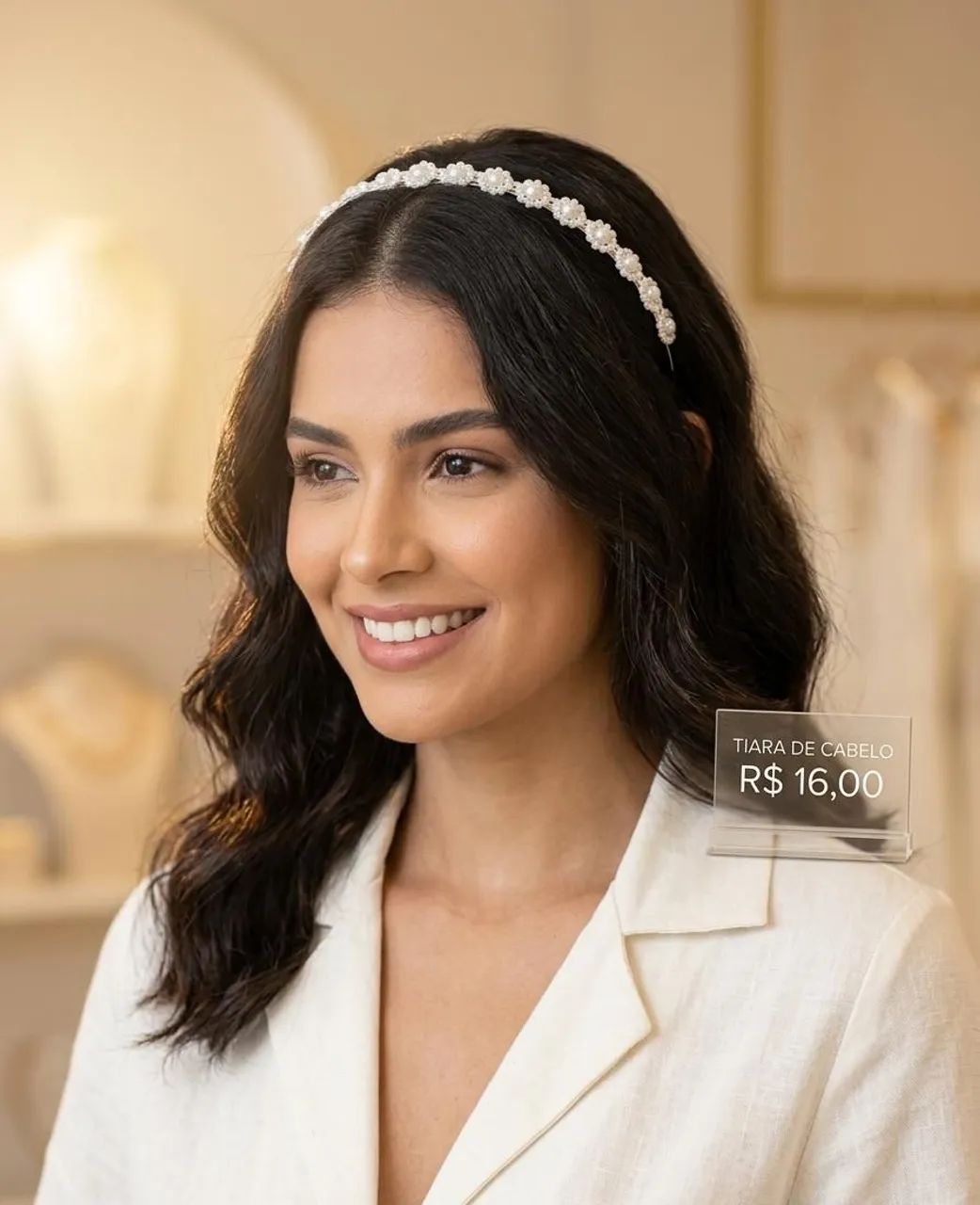 Tiara de pérola linha luxo Premium - Foto 5