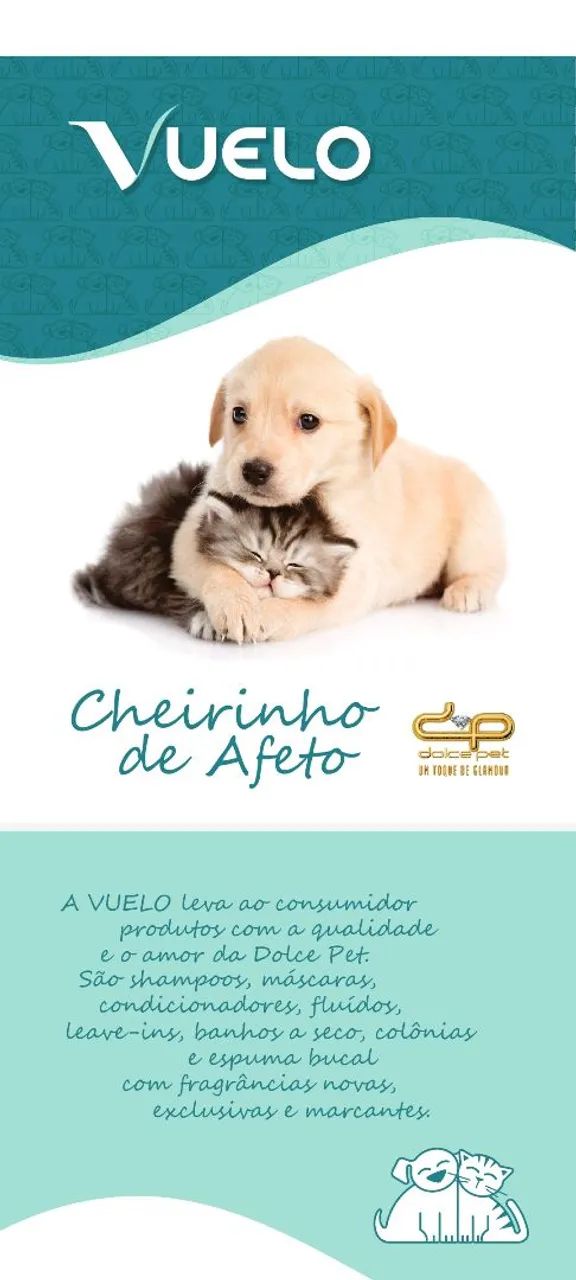 Perfumes, shampoo, condicionadores, leave-in máscaras, espuma bocal cães e gatos