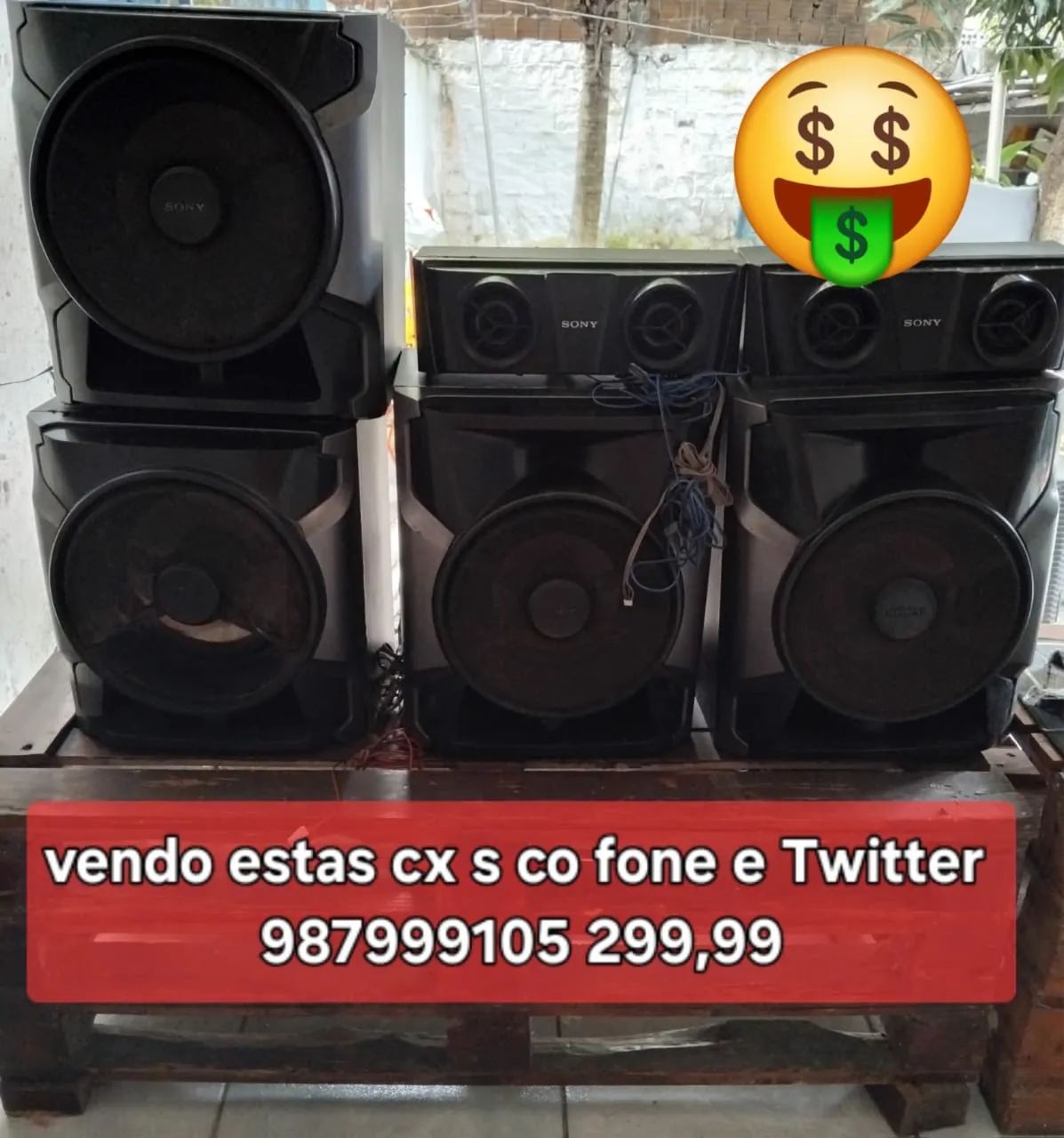 Caixa de Som da Sony com fones e tweeter 