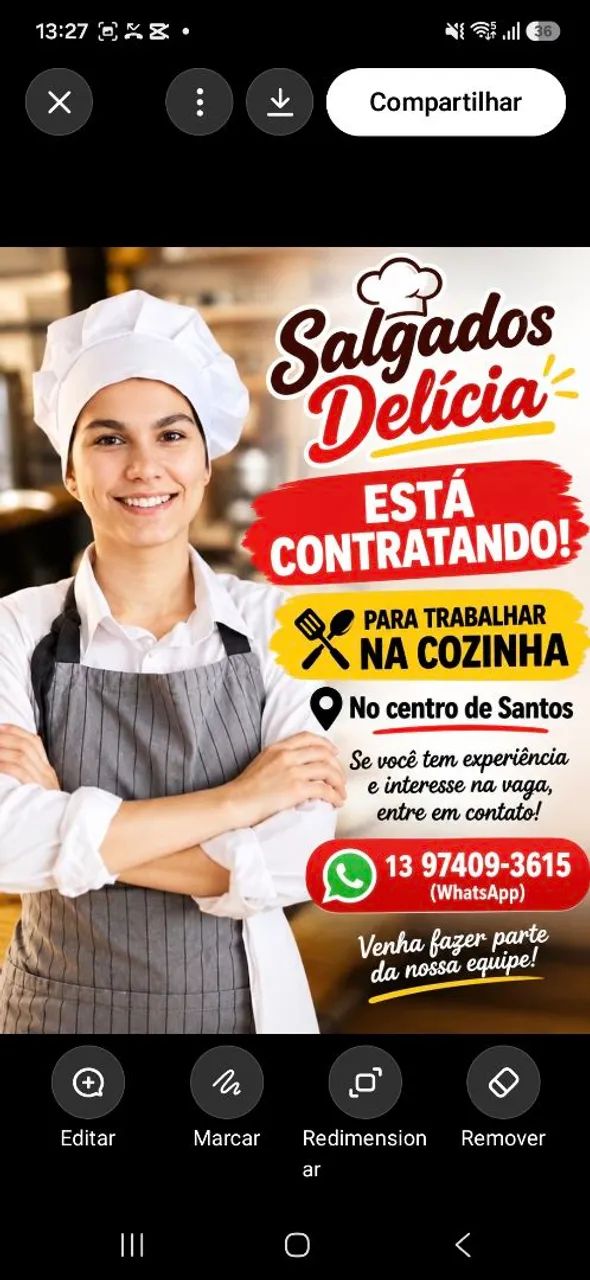 Preciso  para trabalhar  na cozinha 