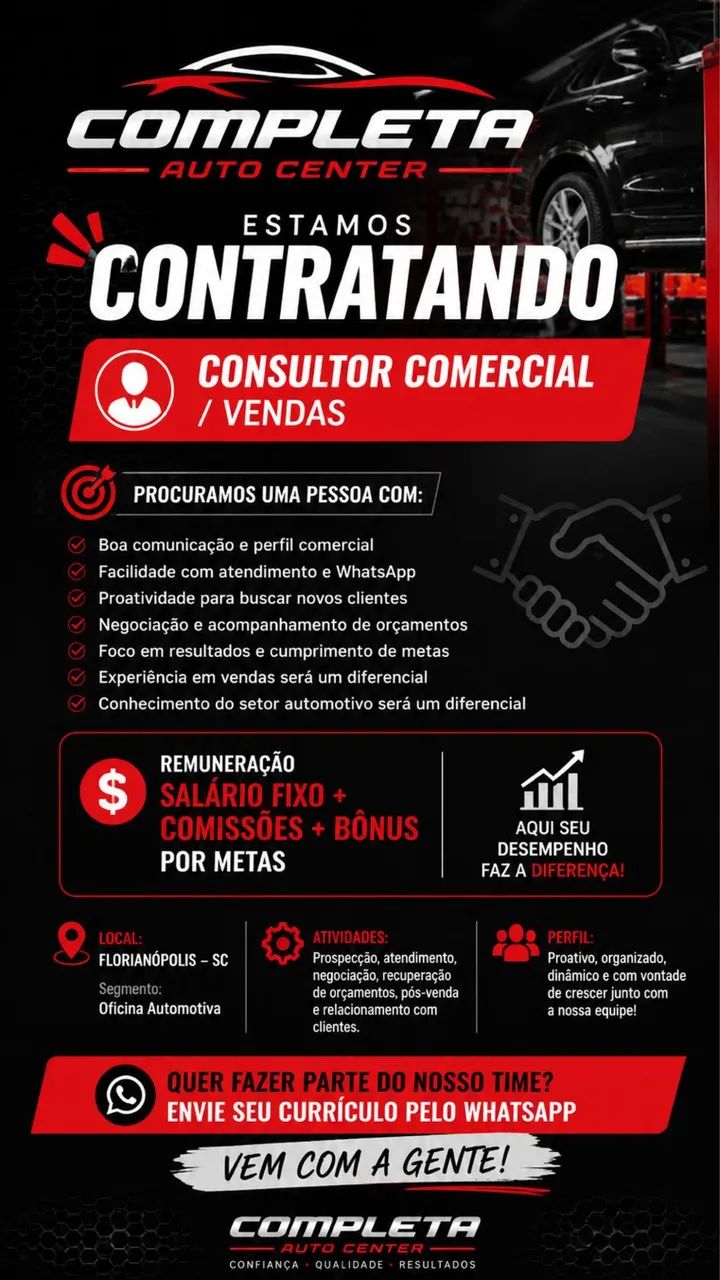  CONSULTOR COMERCIAL / VENDAS AUTOMOTIVO