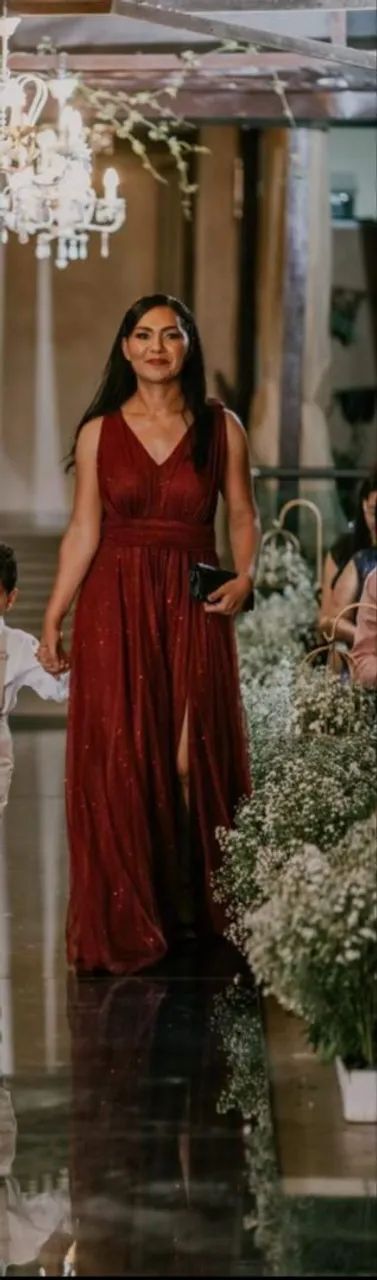 Vestido longo vinho  - Foto 2