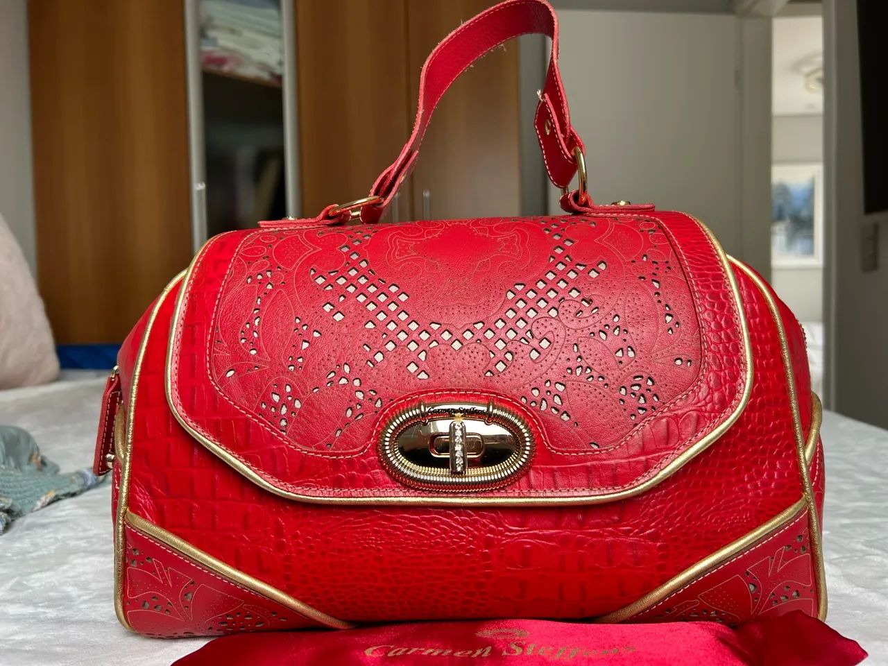 Bolsa Carmen Steffens couro legítimo 