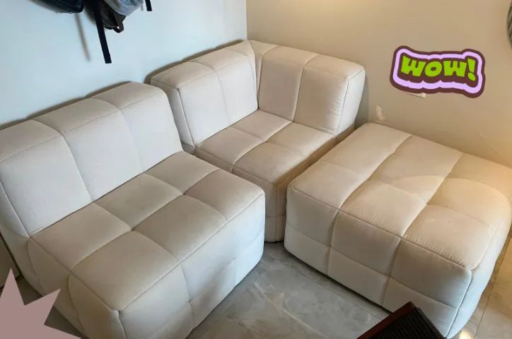 Sofá modular creme de linho (usado) - 2 módulos + 1 de brinde - Foto 2