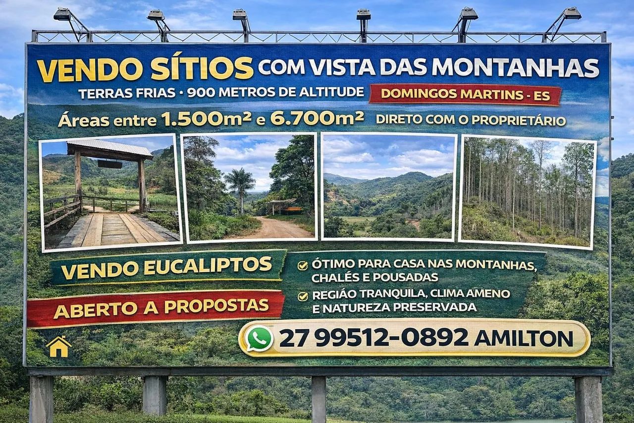 SÍTIOS COM VISTA DAS MONTANHAS<br>TERRAS FRIAS ? 900 METROS DE ALTITU  parcelo,  troco DE