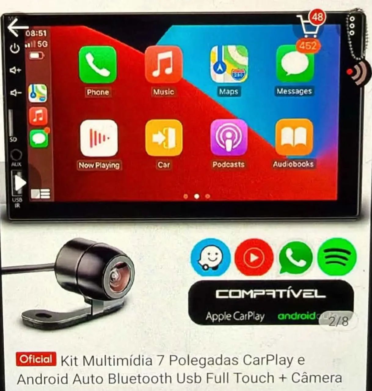 Vendo multimídia de 7 polegadas com câmera de ré  - Foto 2