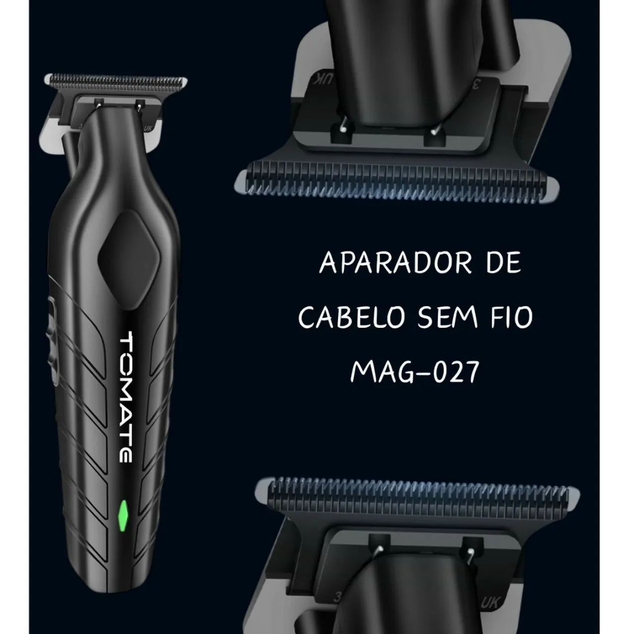 Máquina Cortar Cabelo Acabamento Profissional Sem Fio Bivolt Preto <br> - Foto 4