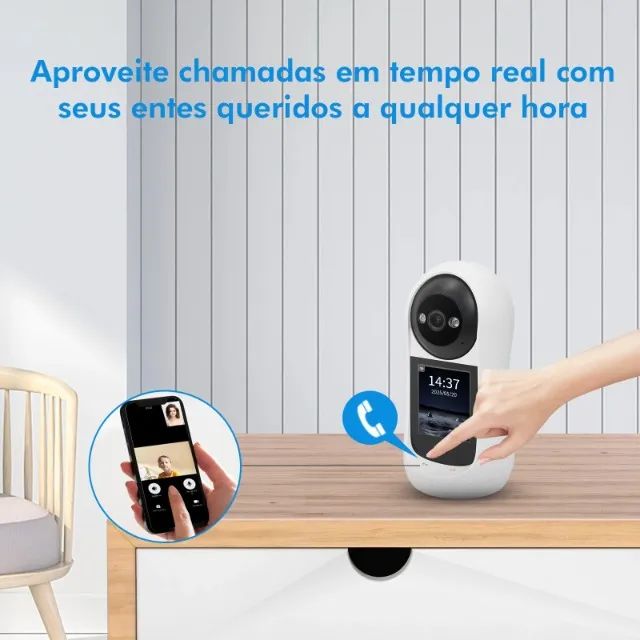 Câmera Babá Eletrônica Wifi com Tela - Foto 3