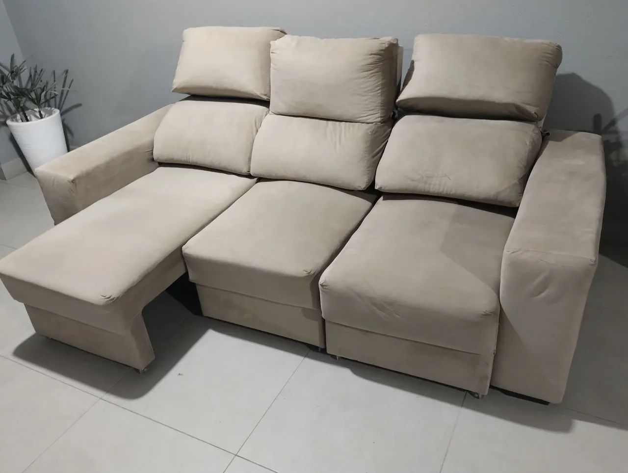 Sofá retrátil e reclinável 3 lugares entrego ler anúncio  - Foto 5